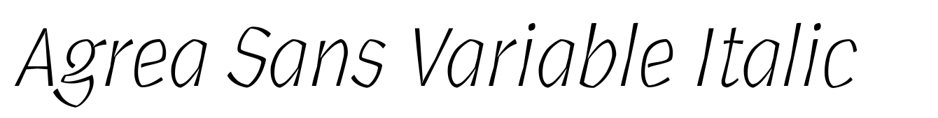 Agrea Sans Variable Italic